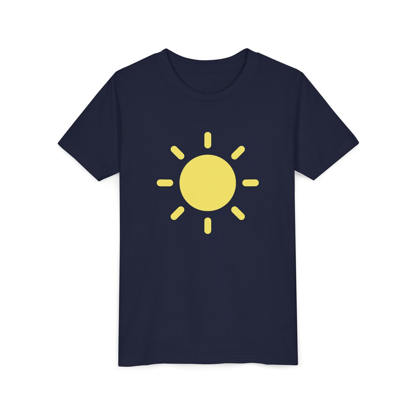 Sunny Vibes Youth Short Sleeve Tee - Bright Yellow Sun Design for Summer Fun