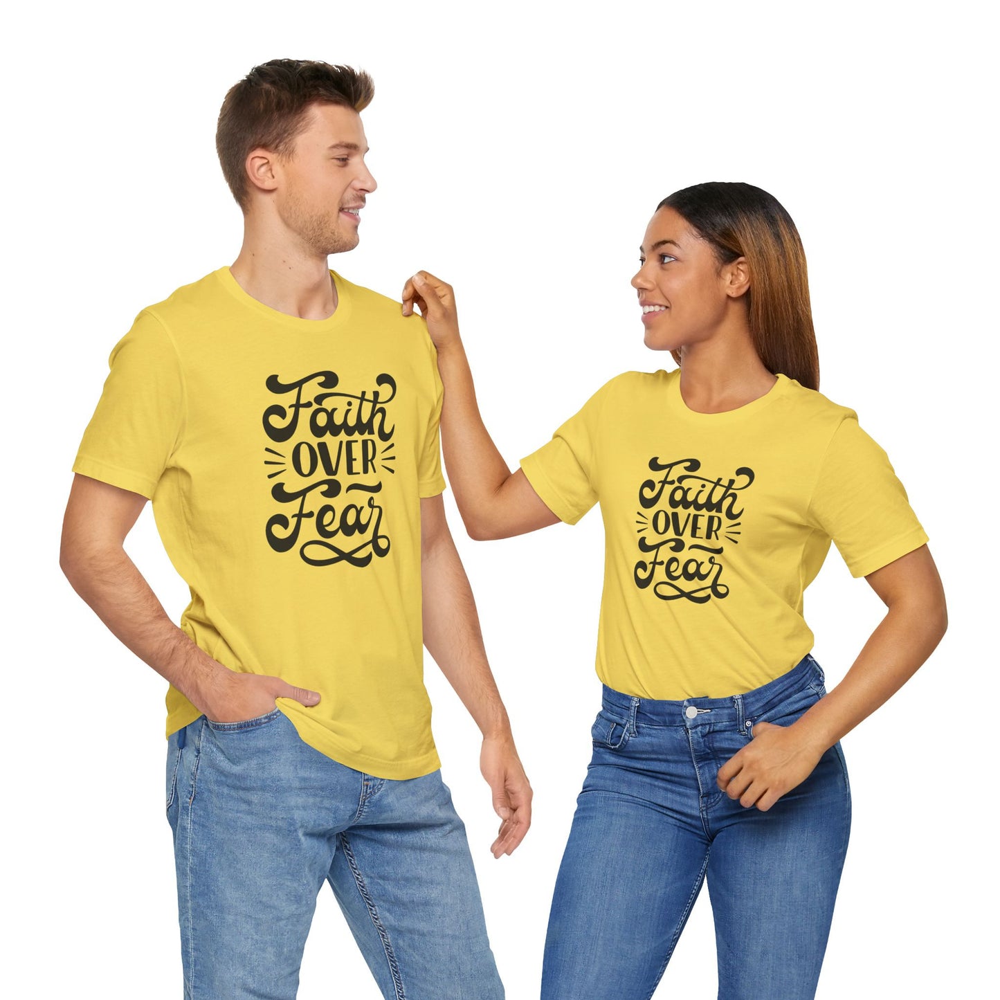 Faith Over Fear Unisex Jersey Tee - Inspirational Motivational Shirt