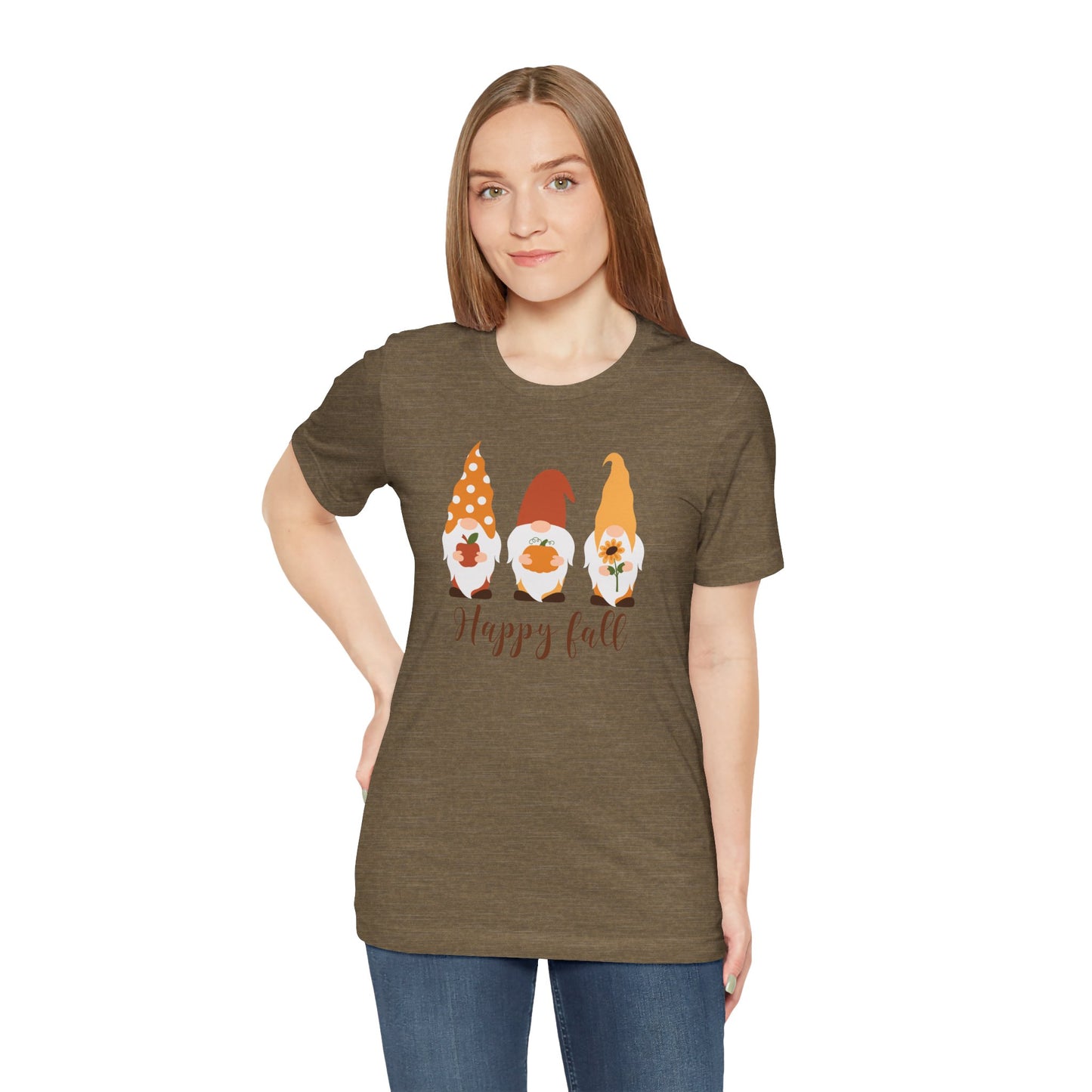 Happy Fall Gnome Tee, T-Shirt for Autumn, Fall Gnome Shirt, Cozy Fall Outfit, Thanksgiving Gift, Seasonal Apparel