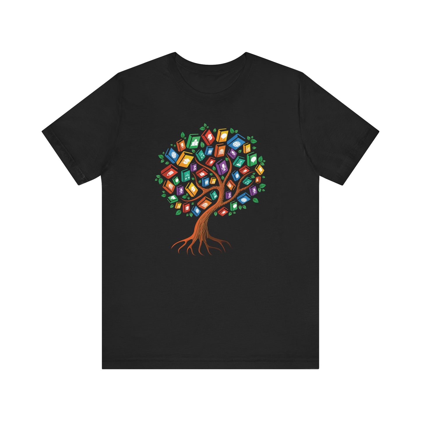 Colorful Book Tree Jersey Tee - Great for Book Lovers and Educators