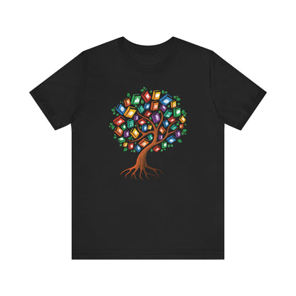 Colorful Book Tree Jersey Tee - Great for Book Lovers and Educators