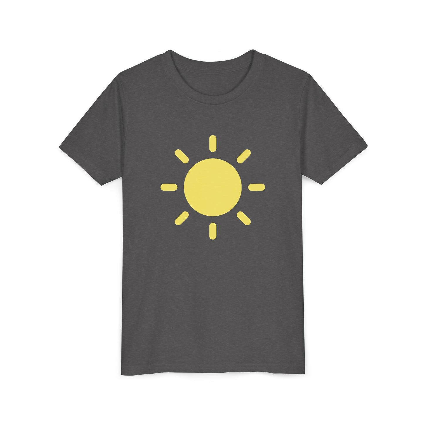 Sunny Vibes Youth Short Sleeve Tee - Bright Yellow Sun Design for Summer Fun