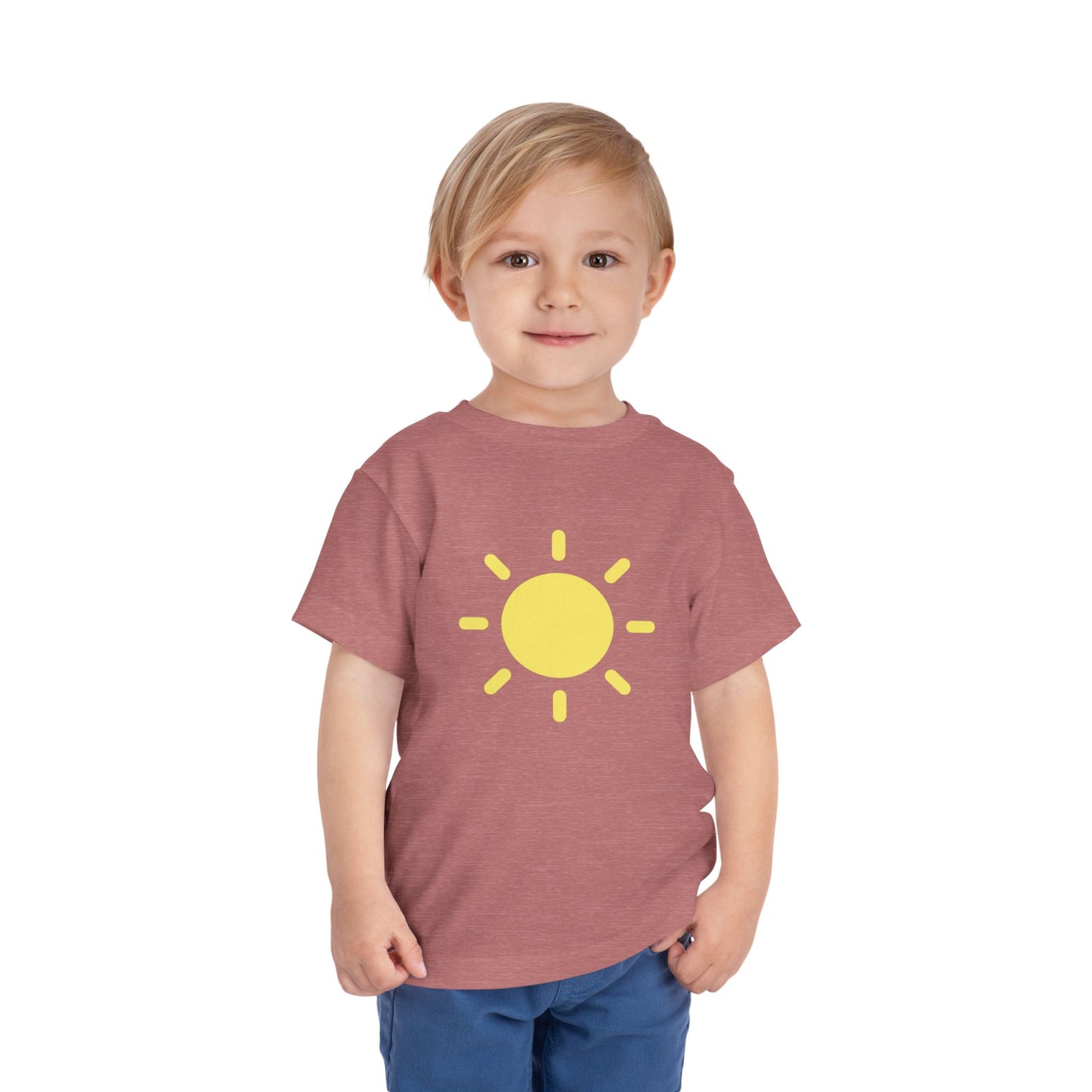 Sunny Days Toddler Short Sleeve Tee - Bright Yellow Sun Design for Playful Kids