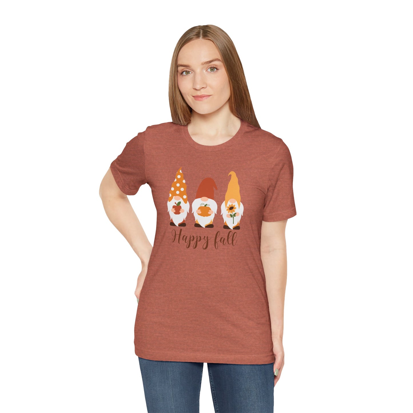 Happy Fall Gnome Tee, T-Shirt for Autumn, Fall Gnome Shirt, Cozy Fall Outfit, Thanksgiving Gift, Seasonal Apparel