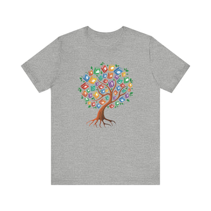 Colorful Book Tree Jersey Tee - Great for Book Lovers and Educators