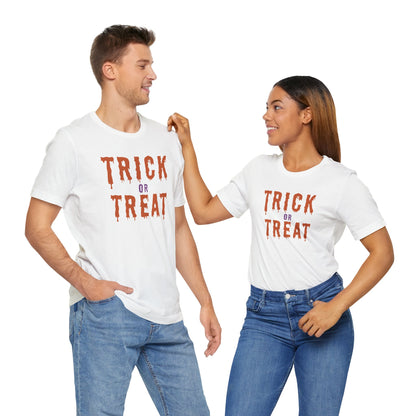 Halloween Trick or Treat Tee, T-Shirt, Spooky Outfit, Fall Festivities, Halloween Costume, October Celebration