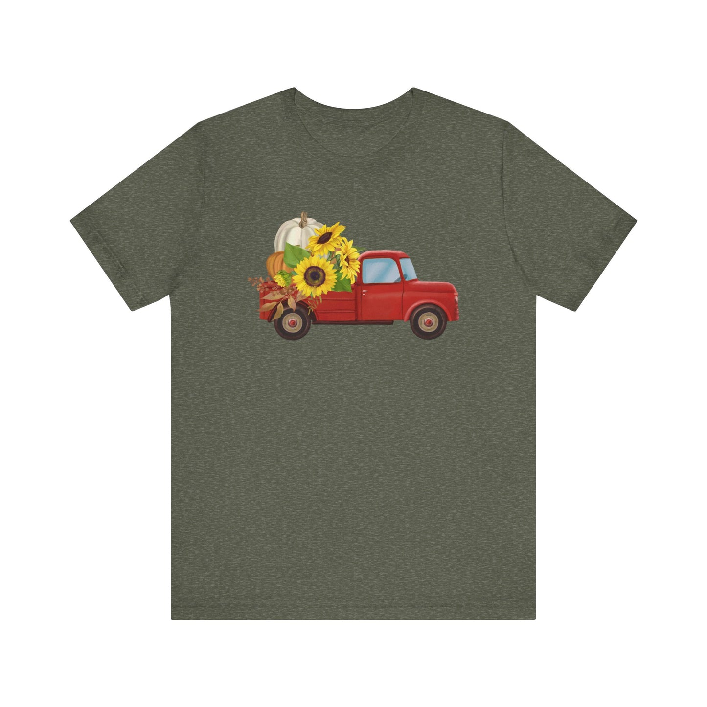 Vintage Truck with Sunflowers Tee, Casual Summer Shirt, Garden Lover Gift, Fall Festival Apparel, Everyday Wear, Farmhouse Style Clothing