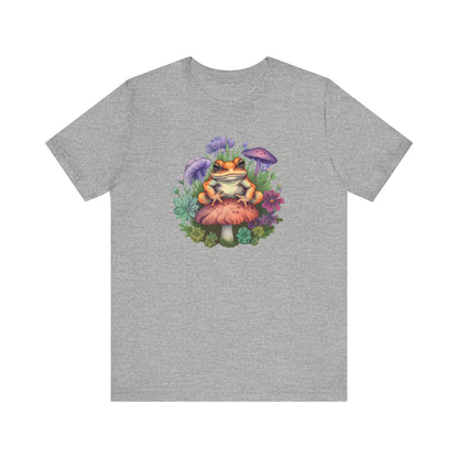Frog and Mushroom Unisex Tee - Nature-Inspired Graphic T-Shirt