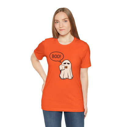 Halloween Ghost Tee, Boo T-Shirt, Fall Apparel, Short Sleeve Shirt, Cute Halloween Top, Pumpkin Spice Shirt, Spooky Vibes
