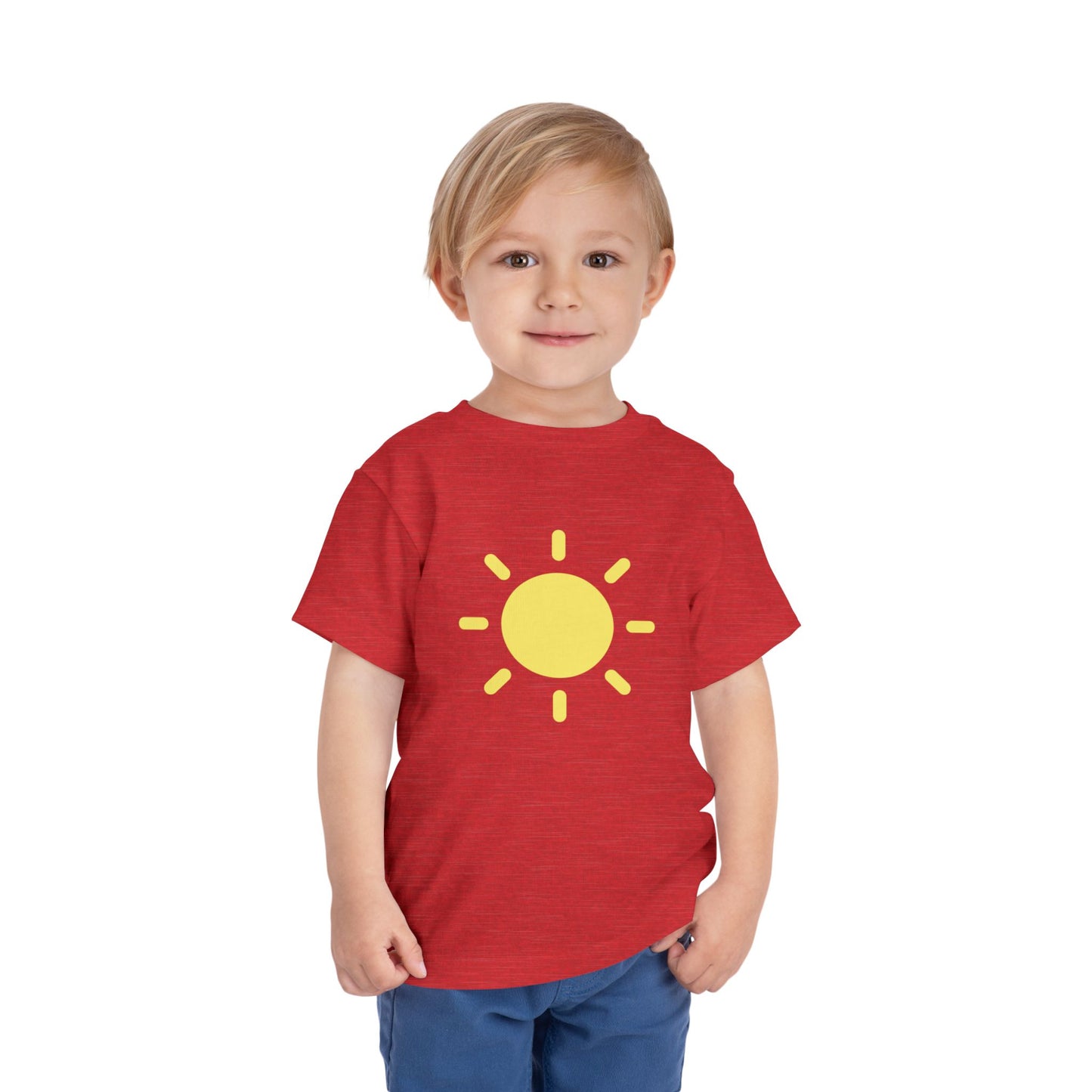 Sunny Days Toddler Short Sleeve Tee - Bright Yellow Sun Design for Playful Kids