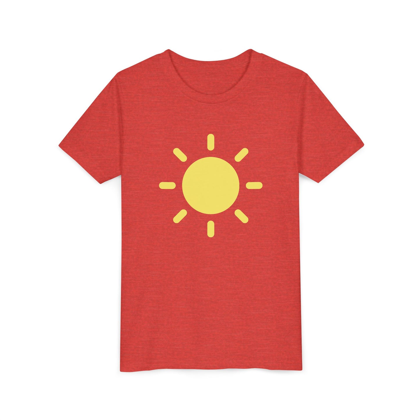 Sunny Vibes Youth Short Sleeve Tee - Bright Yellow Sun Design for Summer Fun