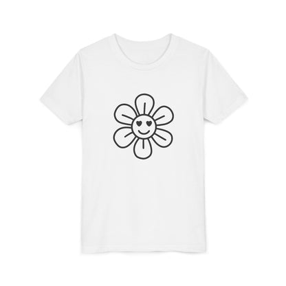 Cute Flower Youth Short Sleeve Tee - Happy Kids Tee for Summer & Beaming Occasions
