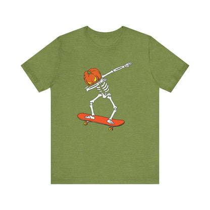 Skateboard Skeleton Tee, Cool Graphic T-Shirt, Unisex Halloween Shirt, Gift for Skate Lovers, Vintage Style Jersey Tee