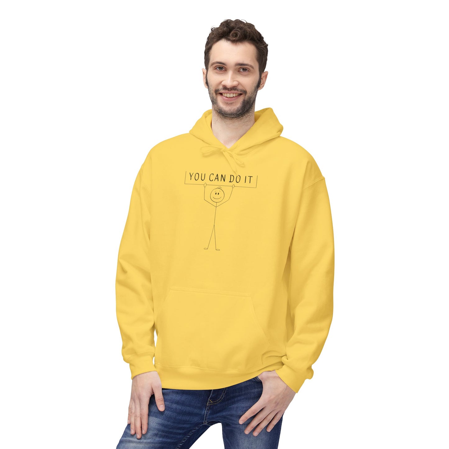 Motivational Fleece Hoodie - 'You Can Do It'