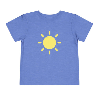 Sunny Days Toddler Short Sleeve Tee - Bright Yellow Sun Design for Playful Kids