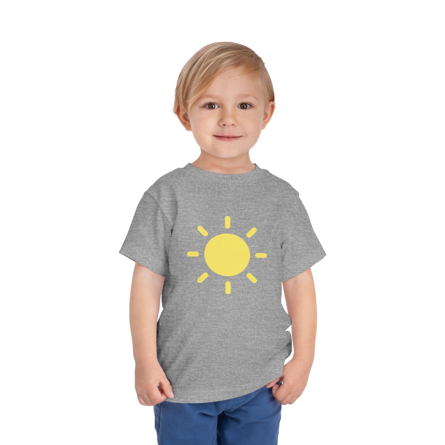 Sunny Days Toddler Short Sleeve Tee - Bright Yellow Sun Design for Playful Kids