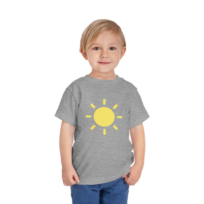 Sunny Days Toddler Short Sleeve Tee - Bright Yellow Sun Design for Playful Kids