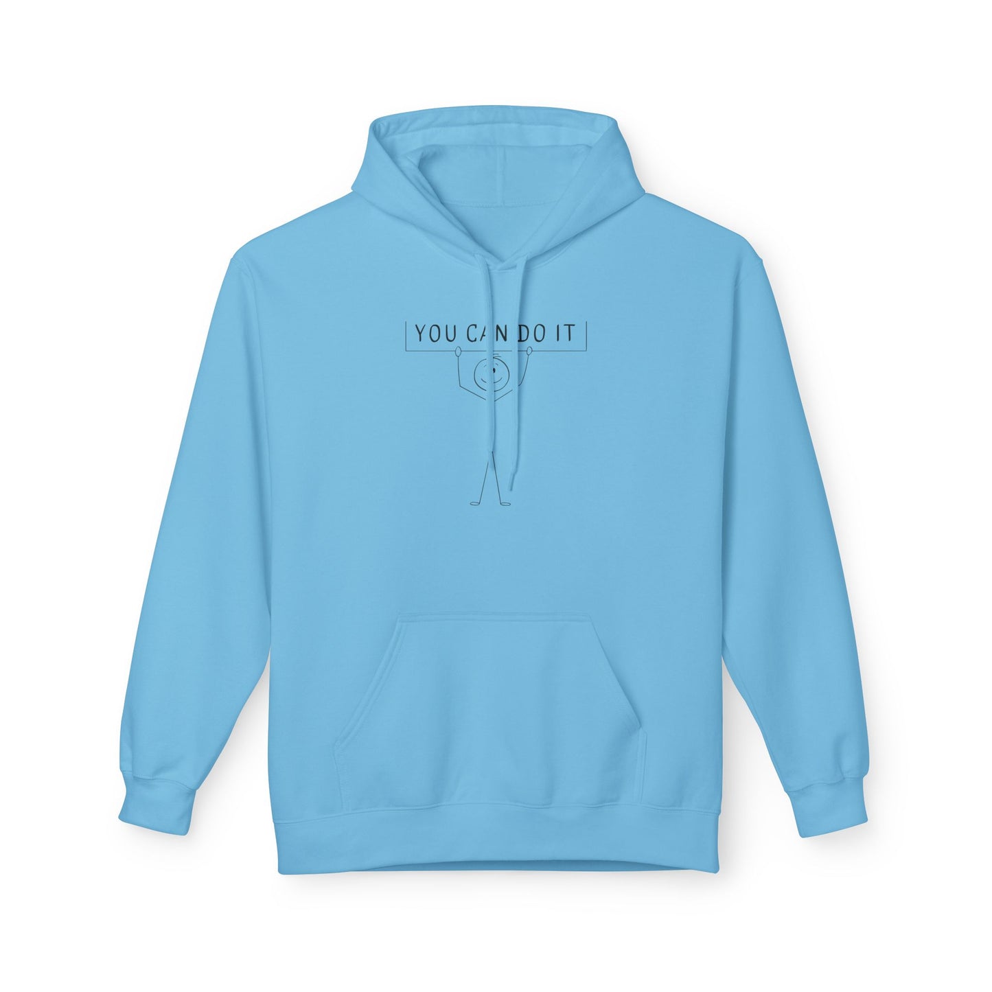 Motivational Fleece Hoodie - 'You Can Do It'