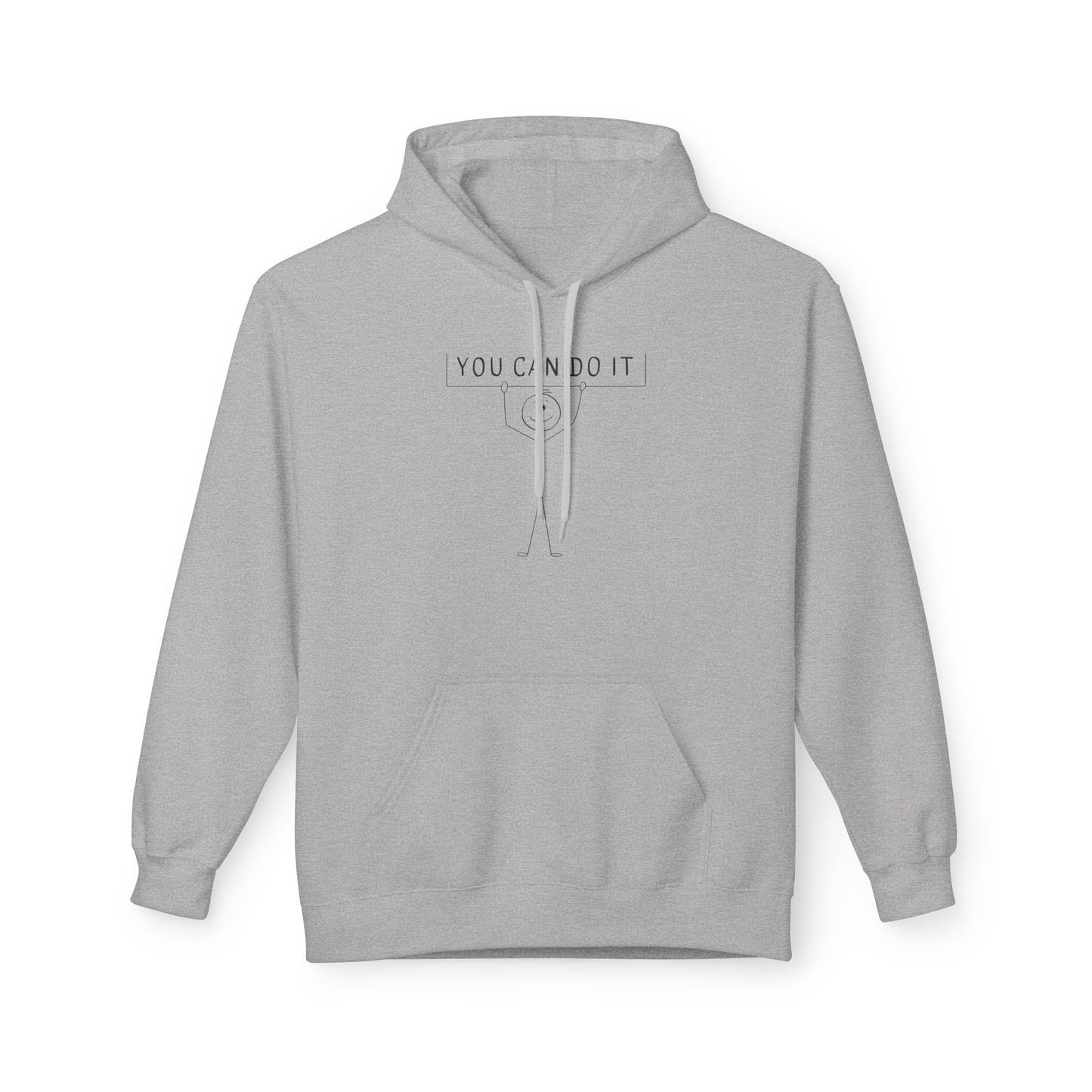 Motivational Fleece Hoodie - 'You Can Do It'