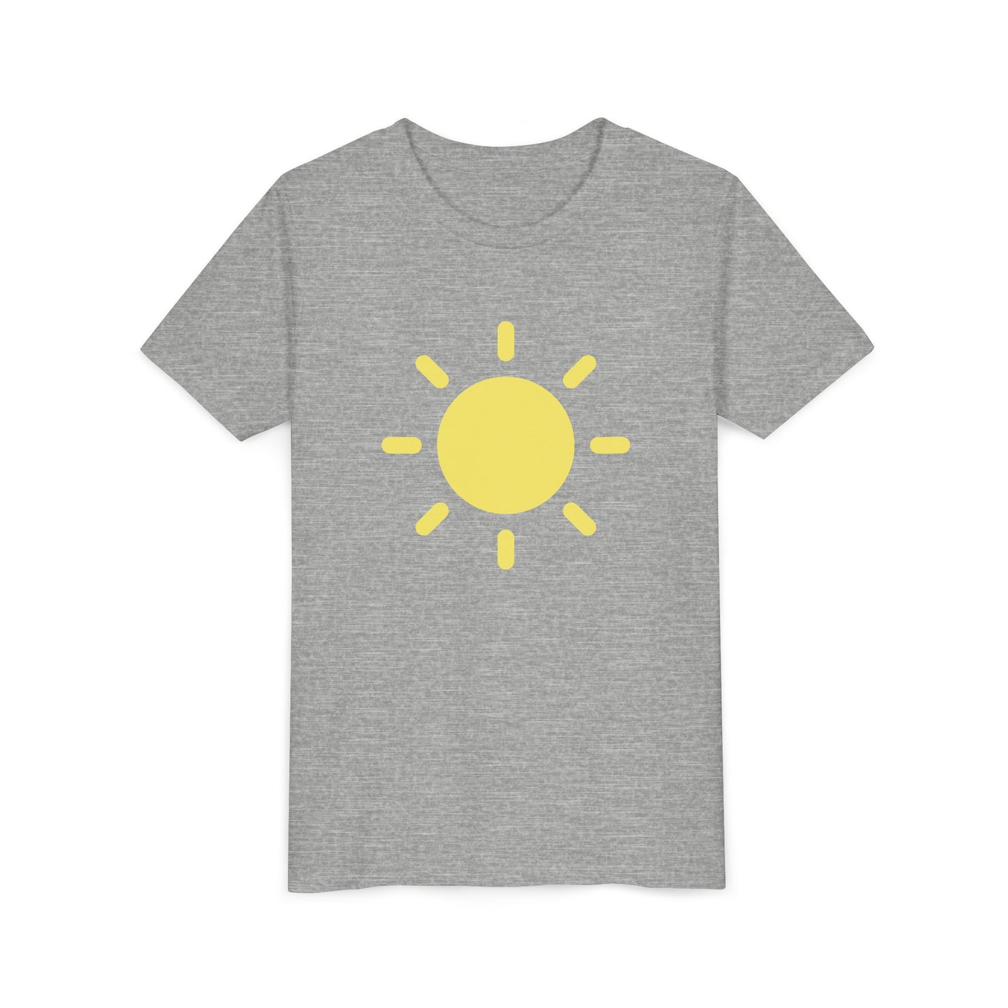 Sunny Vibes Youth Short Sleeve Tee - Bright Yellow Sun Design for Summer Fun