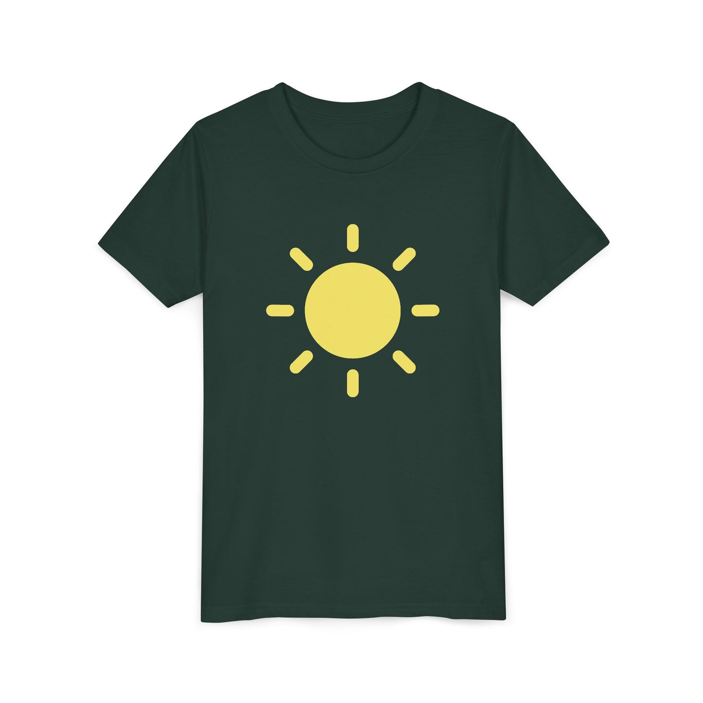 Sunny Vibes Youth Short Sleeve Tee - Bright Yellow Sun Design for Summer Fun