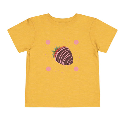 Chocolate Strawberry Toddler Tee - Cute Short Sleeve Kids Shirt for Birthdays & Special Occasions