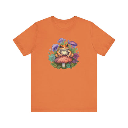 Frog and Mushroom Unisex Tee - Nature-Inspired Graphic T-Shirt