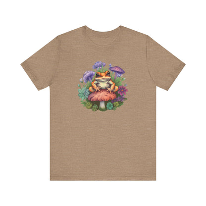 Frog and Mushroom Unisex Tee - Nature-Inspired Graphic T-Shirt